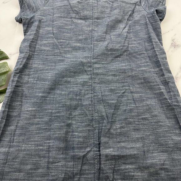 Pact Womens Shift Dress Size M Chambray Blue Short Sleeve Pocket Organic Cotton - Picture 9 of 10